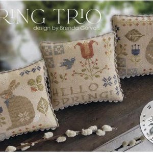 SPRING TRIO * Brenda Gervais * With Thy Needle & Thread * Cross Stitch pattern - b