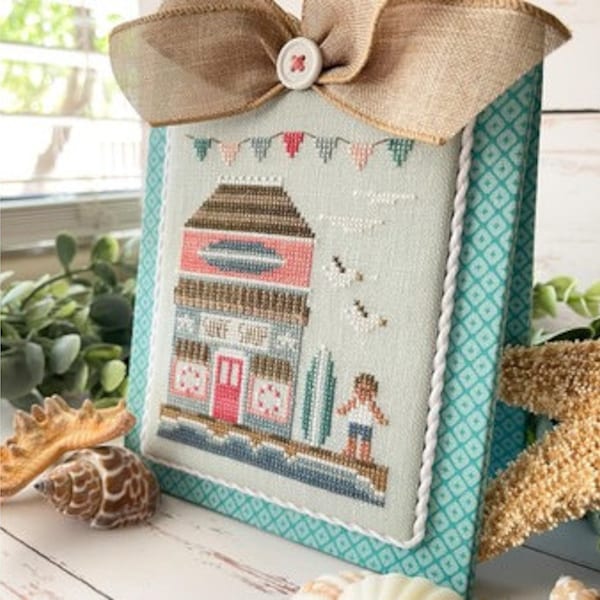 BEACH BOARDWALK * Surf Shop * 2nd in Series * Country Cottage Needleworks * Counted Cross Stitch Pattern-1