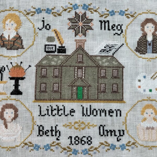 LITTLE WOMEN * Twin Peak Primitives * Cross Stitch Pattern-3