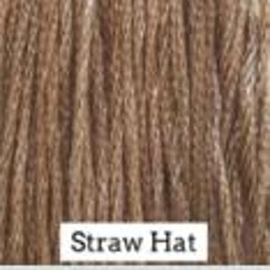 May include: Close-up of a straw hat, showing the woven texture of the material. The hat is a light brown color.