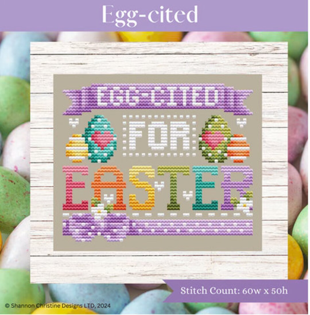 EGG-CITED * Shannon Christine Designs * Cross Stitch Pattern - C - Etsy