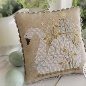SPRING SWAN * Brenda Gervais * With Thy Needle & Thread * Cross Stitch pattern - b