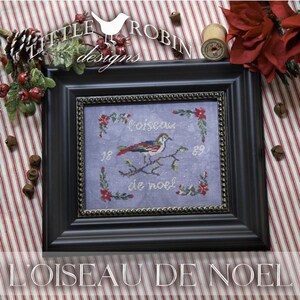 L&#39;Oiseau de Noel * Little Robin * Cross Stitch Pattern-2