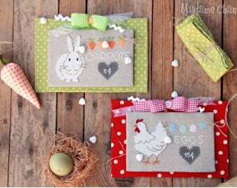CARROTS AND EGGS * Madame Chantilly * Cross Stitch pattern-2
