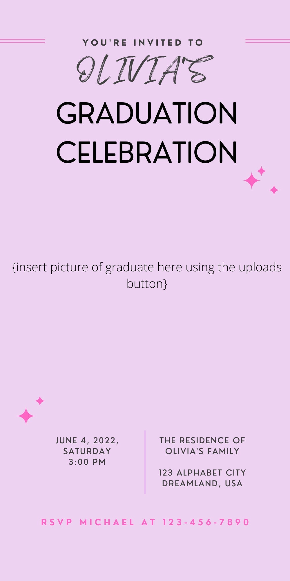 Graduation Program Example Pink Pink Graduation Party Template - Etsy