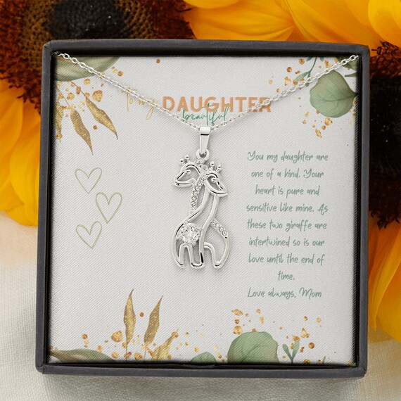Mother daughter giraffe necklace discount
