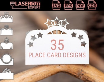 Name Cards SVG | Wedding place card templates | Laser Cut, Cameo Cricut svg cdr File | Vector Cricut designs | Instant Download