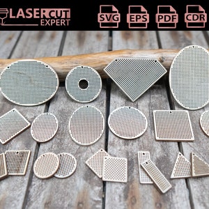 Embroidery Stitch Laser cut Pendant earring, SVG File, Cross stitch CNC patterns, Laser Cutting Cross Stitch Vector Shape