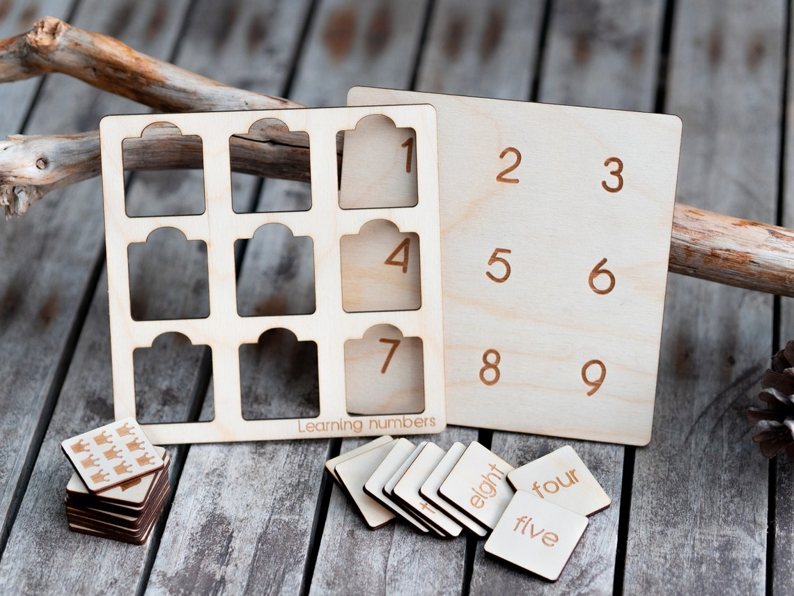 Montessori Learning Numbers SVG Laser Cut File Wooden Laser - Etsy