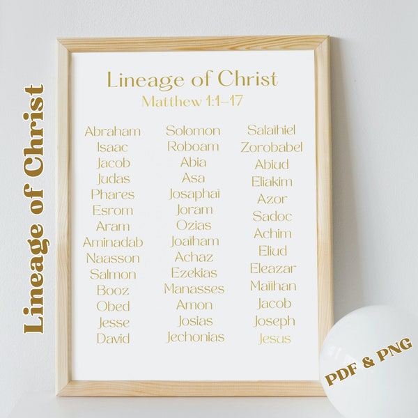 Jesus Family, Genealogy of Jesus, Jesus Printable, Jesus Family Tree, Kids Bible Poster, Kids Bible Printable, Sunday School