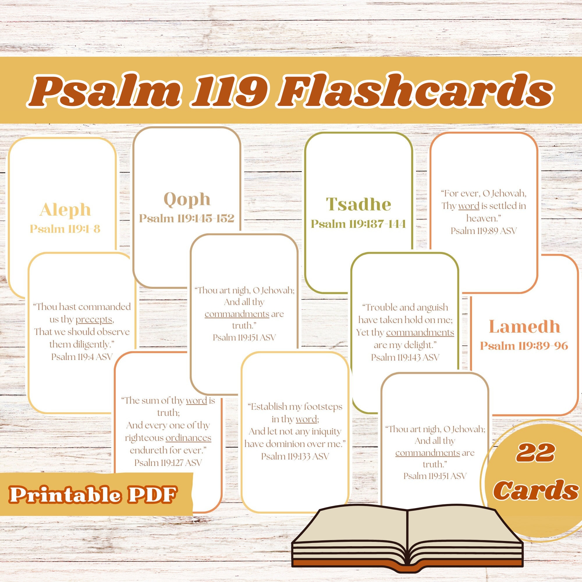 Psalm 119, Psalms, Psalms 119, Bible Flashcards, Kids Bible Cards, Bible  Verse Cards, Kids Bible Printable, Sunday School, Scripture Cards - Etsy