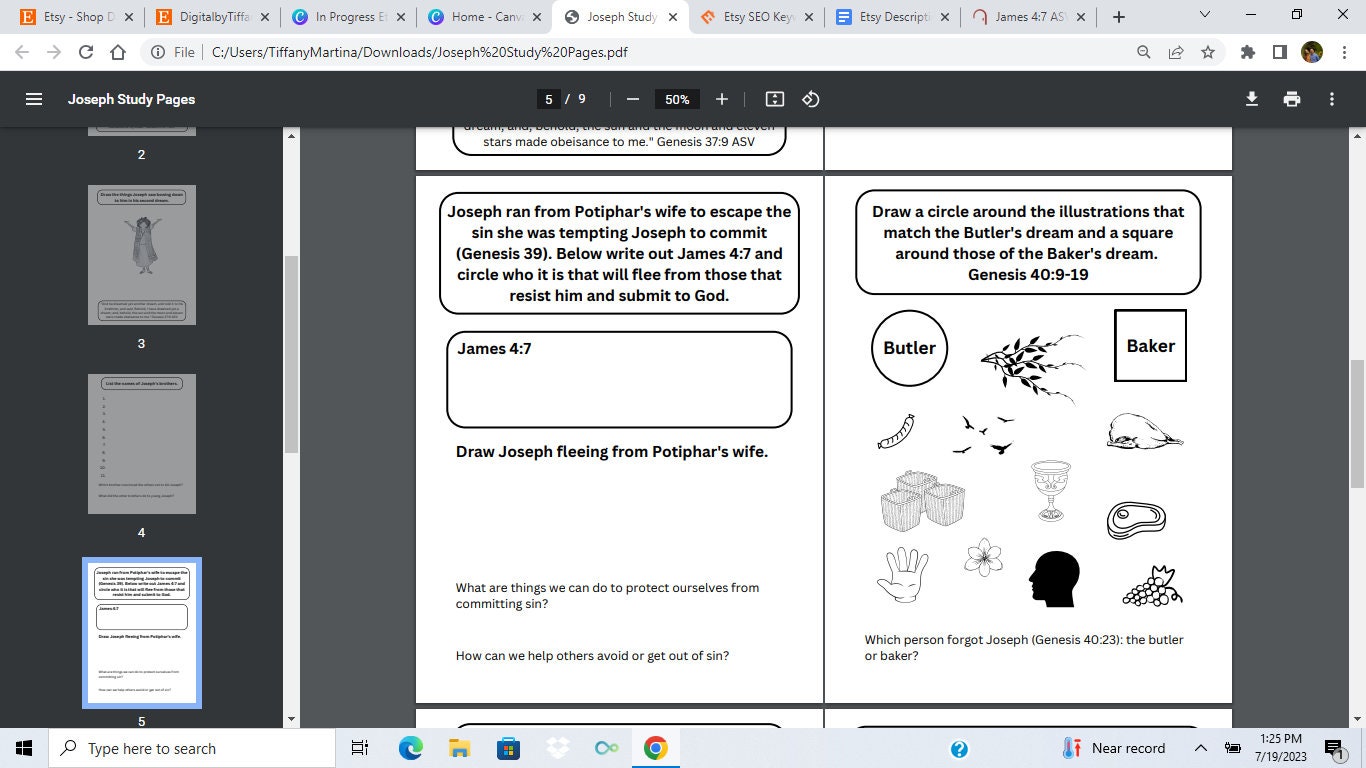 Story of Joseph, Bible Activity Pages, Bible Worksheets, Kids Bible ...