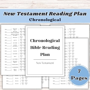 New Testament, Bible Chronology, Bible Reading Plans, Bible Checklist, Bible Tracker, Bible Reading, Bible Reading Log, Bible Plan