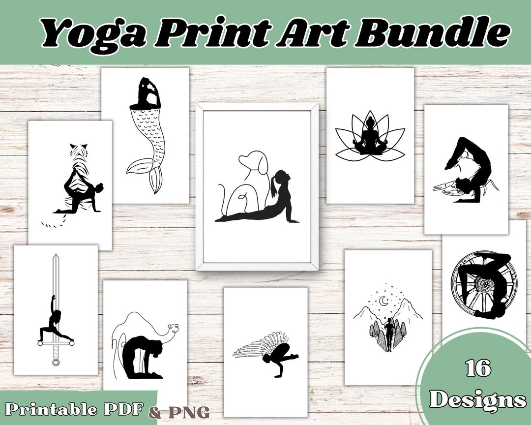 Yoga Poses Poster, Yoga Poses Printable, Yoga Printable, Yoga Art ...