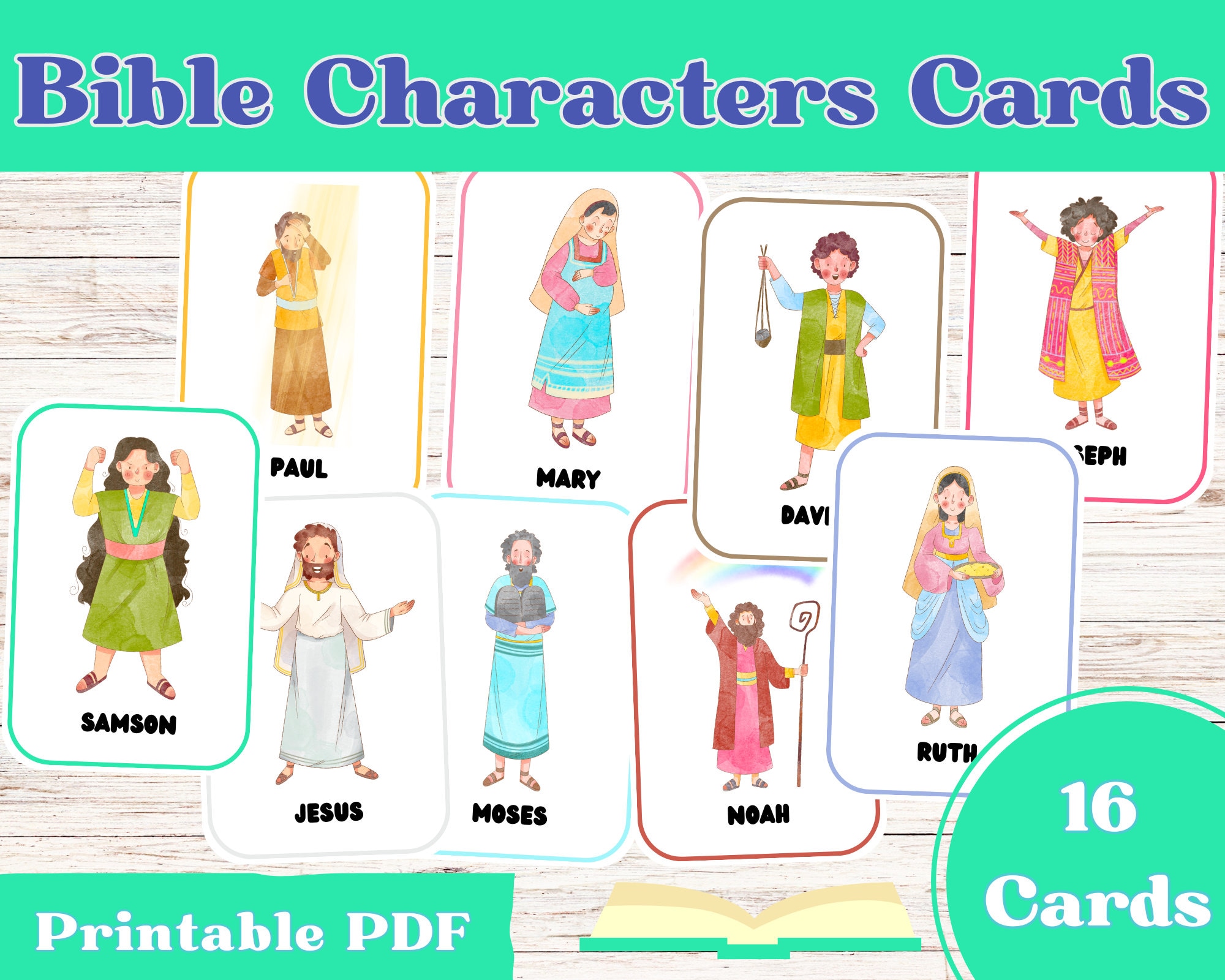 Printable Bible Character Flash Cards
