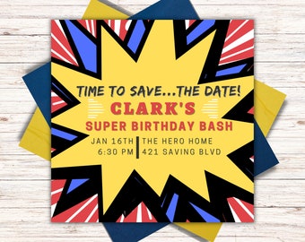 Superhero Invite, Comics Birthday, Comic Invitation, Comic Book Party, Comic Theme Party, Superhero Printable, Comic Template