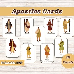 Die Zwölf Anhänger, 12 Apostel, Zwölf Anhänger, 12 Anhänger, Die Apostel, Apostel, Jesus Anhänger, Bibel-Bildkarten, Sonntagsschule