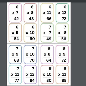 Multiplication Cards, Math Printables, Math Flashcards, Kids Math ...