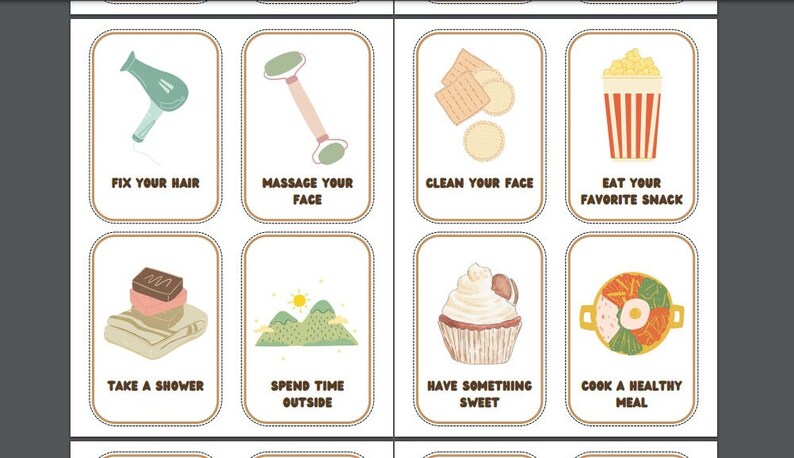 Self Care Cards, Selfcare Cards, Self Care Flashcards, Self Care Ideas ...
