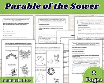 Parable of the Sower, Parables, Bible Worksheets, Kids Bible Study, Bible Activities, Kids Bible Stories, Sunday School, Kids Bible Lessons