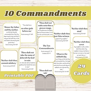 10 Commandments, Kids Bible Printable, Sunday School, Bible Learning, Ten Commandments, Sunday School Lesson, Bible Flashcards