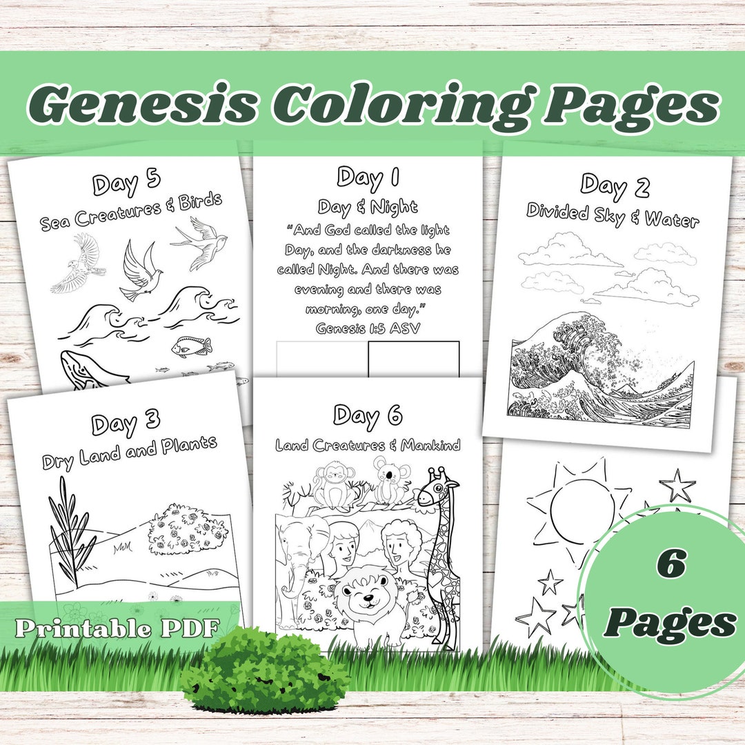 Genesis Creation Bible Story Bible Coloring Pages Bible Coloring