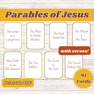 Gleichnisse von Jesus, Jesus Gleichnisse, Gleichnisse, Jesus zum ausdrucken, Bibel Karteikarten, Bibel Karteikarten, Kinder Bibelstudie, Sonntagsschule