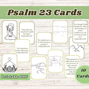 Psalm 23, Psalm 23 druckbar, Psalmen 23, Bibelkarten für Kinder, Kinderbibelaktivität, Kinderbibel druckbar, Sonntagsschule, Kinderbibelstudie
