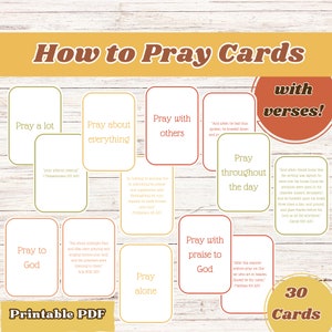 How to Pray, Kids Prayer Cards, Childrens Prayer, Bible Flashcards, Kids Bible Cards, Kids Bible Printable, Sunday School, Scripture Cards