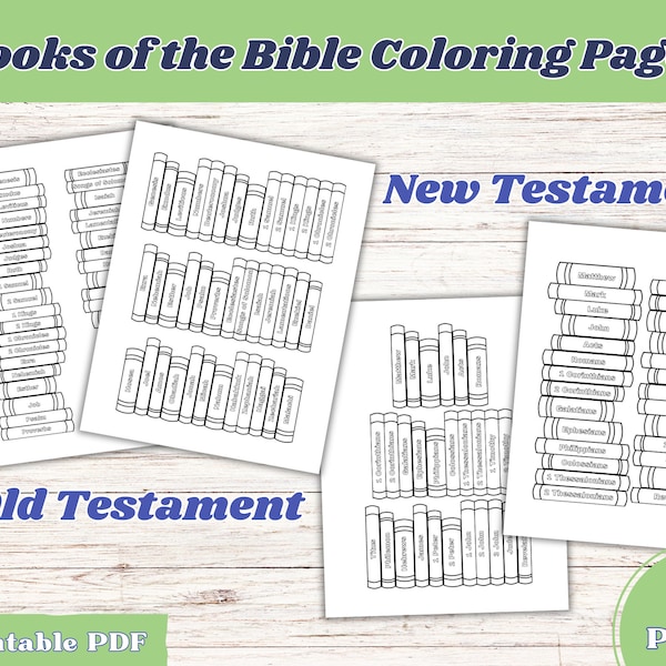 Books of the Bible, Bible Coloring Pages, Bible Activities, Bible Coloring Sheet, Bible Books, Bible Worksheet, Sunday School