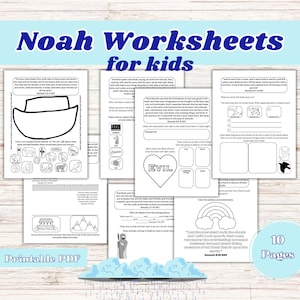Noah and the Ark, Bible Worksheets, Noah Printable, Kids Bible Study, Bible Activities, Kids Bible Stories, Sunday School, Noah Ark
