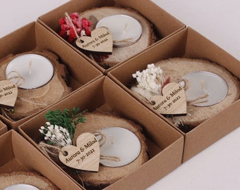 Cadeaux de mariage pour invités en gros | Cadeaux de douche nuptiale | Faveurs uniques rustiques de mariage | Photophores | Merci faveur