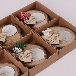 Wedding Party Favours for Guests in Bulk | Bridal Shower Favors | Wedding Rustic Unique Favors | Tealight Holders | Thank You Favor