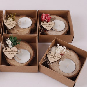 Wedding Party Favours for Guests in Bulk Bridal Shower Favors Wedding Rustic Unique Favors Tealight Holders Thank You Favor image 4