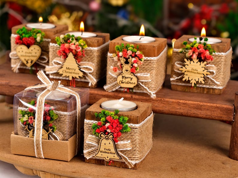 Christmas Decoration, Wooden Candle Holder, Christmas Gifts, Christmas Hosting Decor, Merry Christmas, Happy Holidays, Christmas Ornaments