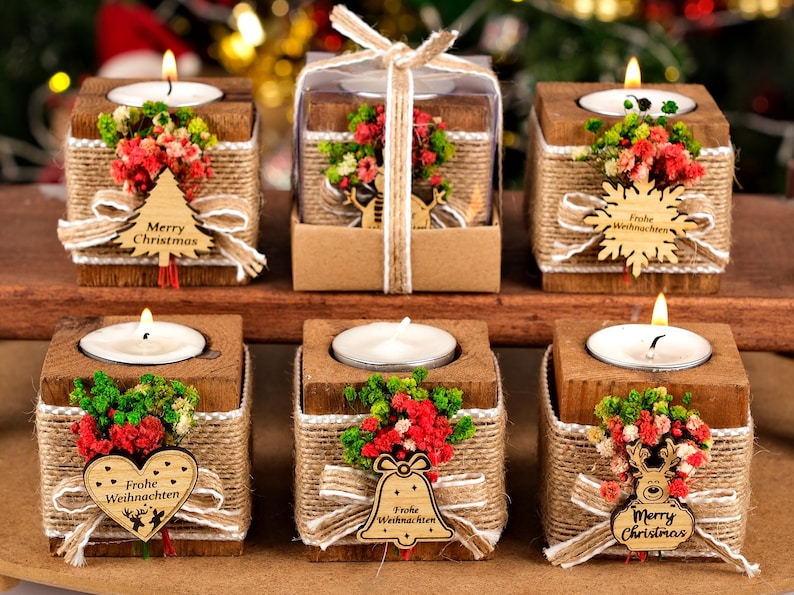 Christmas Decoration, Wooden Candle Holder, Christmas Gifts, Christmas Hosting Decor, Merry Christmas, Happy Holidays, Christmas Ornaments