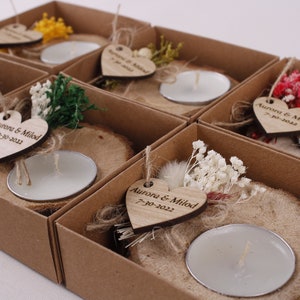 Wedding Party Favours for Guests in Bulk Bridal Shower Favors Wedding Rustic Unique Favors Tealight Holders Thank You Favor image 6