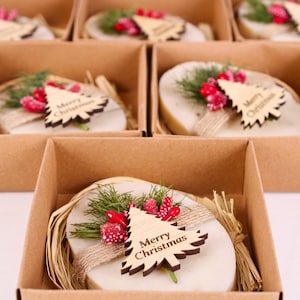 Christmas Scented Soap Favour, Personalised Christmas Gifts, Custom Christmas Favor, New Year Merry Christmas Table Decoration Coworker Gift