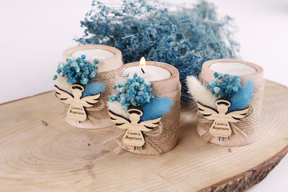 Handmade Baptism Candle Favors for Guests in bulk, Christening Bulk Favors, 1st Birthday Favors, First Communion Favor, Baby Shower Favors