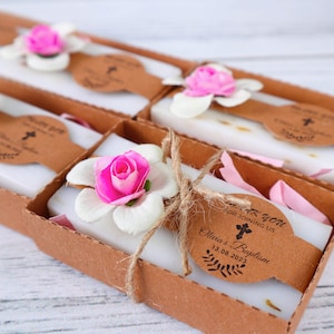 Saponette artigianali per il battesimo, bomboniere per gli ospiti, saponette per il battesimo, saponette personalizzate, sapone rustico alla lavanda, saponetta per la prima comunione.