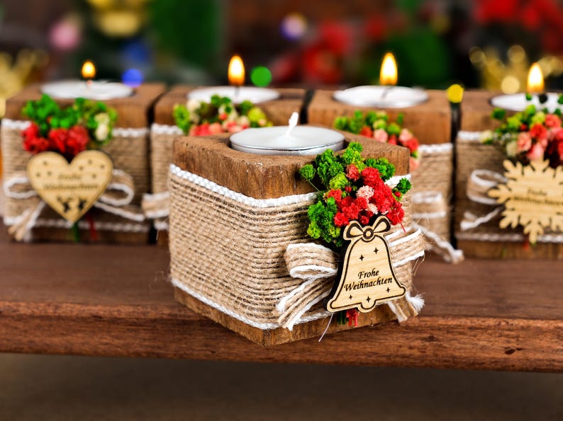 Christmas Decoration, Wooden Candle Holder, Christmas Gifts, Christmas Hosting Decor, Merry Christmas, Happy Holidays, Christmas Ornaments