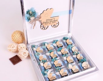 Handmade Baby Shower Chocolate Favors, Floral Decorated Chocolate Gift Boxes, Birthday Chocolate Favors, 1st Communion Candies, Baptism