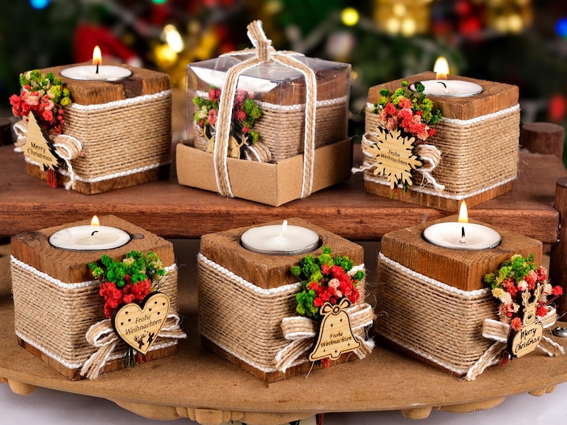 Christmas Decoration, Wooden Candle Holder, Christmas Gifts, Christmas Hosting Decor, Merry Christmas, Happy Holidays, Christmas Ornaments