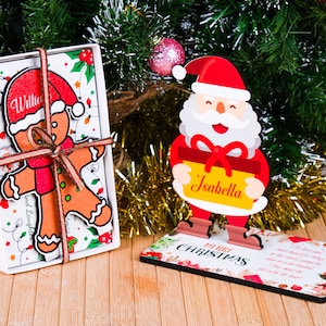 Decorazioni per la tavola di Natale in legno, set da tavola, regali di Natale, Capodanno, regali di buone feste, decorazioni per la tavola di Natale, regali di Natale fatti a mano