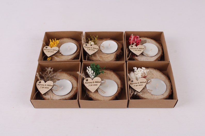 Wedding Party Favours for Guests in Bulk Bridal Shower Favors Wedding Rustic Unique Favors Tealight Holders Thank You Favor image 5