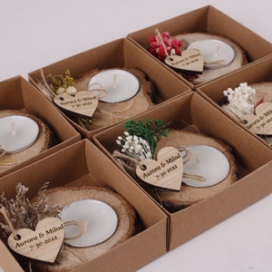 Wedding Party Favours for Guests in Bulk Bridal Shower Favors Wedding Rustic Unique Favors Tealight Holders Thank You Favor image 7
