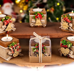 Christmas Decoration, Wooden Candle Holder, Christmas Gifts, Christmas Hosting Decor, Merry Christmas, Happy Holidays, Christmas Ornaments