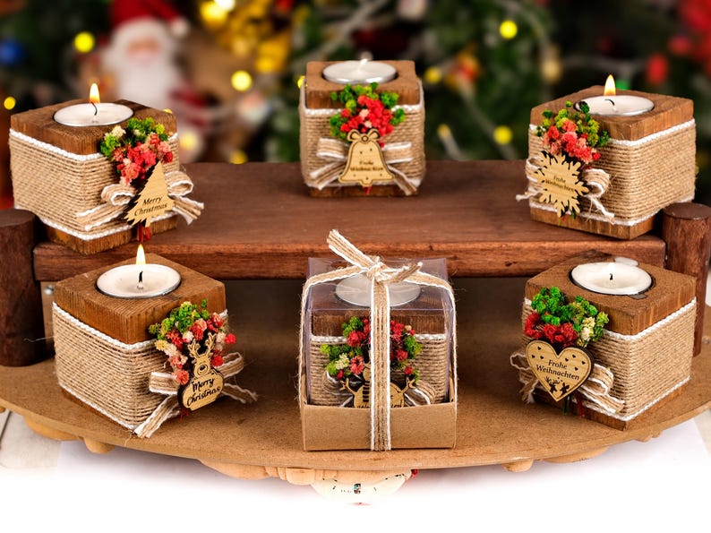 Christmas Decoration, Wooden Candle Holder, Christmas Gifts, Christmas Hosting Decor, Merry Christmas, Happy Holidays, Christmas Ornaments