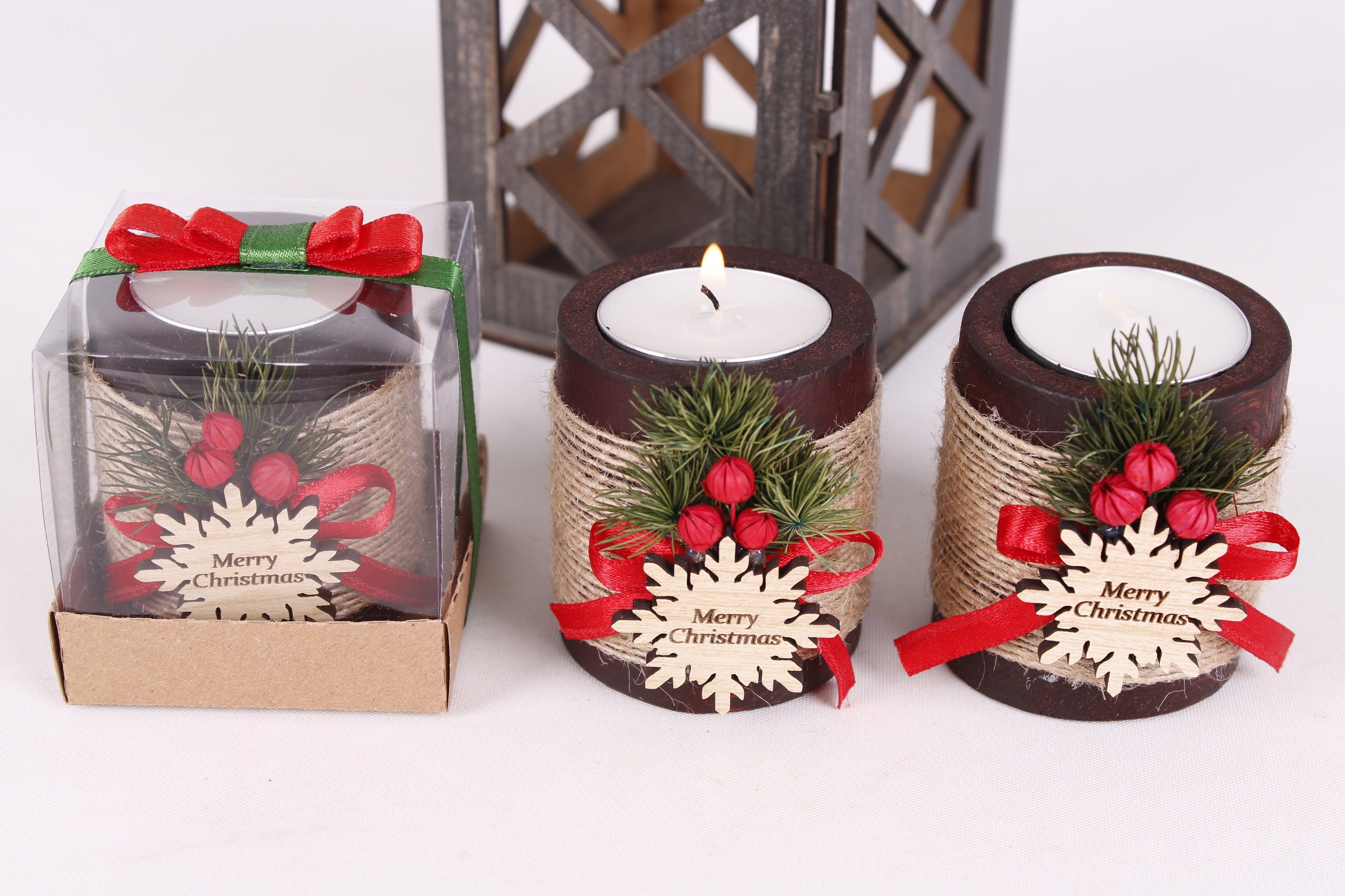 Christmas Personalized Candle Favor Christmas Wooden Candle Etsy UK