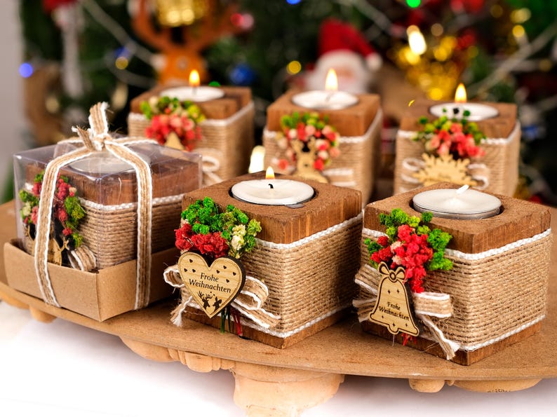 Christmas Decoration, Wooden Candle Holder, Christmas Gifts, Christmas Hosting Decor, Merry Christmas, Happy Holidays, Christmas Ornaments